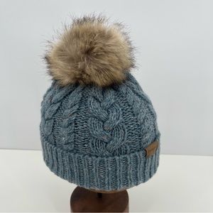 Pendleton Womens Cable Knit Beanie Merino Wool & Alpaca Blend Pom Pom Hat